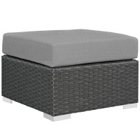 Modway EEI-1855-CHC-GRY Sojourn Outdoor Patio Sunbrella Ottoman