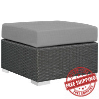 Modway EEI-1855-CHC-GRY Sojourn Outdoor Patio Sunbrella Ottoman