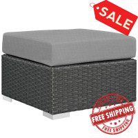 Modway EEI-1855-CHC-GRY Sojourn Outdoor Patio Sunbrella Ottoman