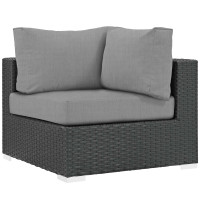 Modway EEI-1856-CHC-GRY Sojourn Outdoor Patio Sunbrella Corner