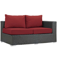 Modway EEI-1857-CHC-RED Sojourn Outdoor Patio Sunbrella Right Arm Loveseat