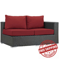 Modway EEI-1857-CHC-RED Sojourn Outdoor Patio Sunbrella Right Arm Loveseat