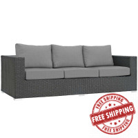 Modway EEI-1860-CHC-GRY Sojourn Outdoor Patio Sunbrella Sofa