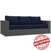 Modway EEI-1860-CHC-NAV Sojourn Outdoor Patio Sunbrella Sofa in Canvas Navy