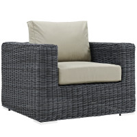 Modway EEI-1864-GRY-BEI Summon Outdoor Patio Fabric Sunbrella Armchair in Canvas Antique Beige
