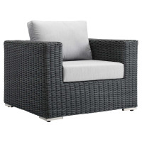 Modway EEI-1864-GRY-GRY Summon Outdoor Patio Fabric Sunbrella Armchair