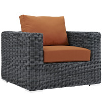 Modway EEI-1864-GRY-TUS Summon Outdoor Patio Fabric Sunbrella Armchair in Canvas Tuscan