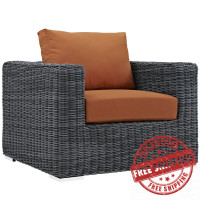 Modway EEI-1864-GRY-TUS Summon Outdoor Patio Fabric Sunbrella Armchair in Canvas Tuscan