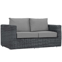 Modway EEI-1865-GRY-GRY Summon Outdoor Patio Sunbrella Loveseat