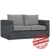 Modway EEI-1865-GRY-GRY Summon Outdoor Patio Sunbrella Loveseat