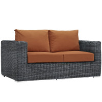 Modway EEI-1865-GRY-TUS Summon Outdoor Patio Sunbrella Loveseat in Canvas Tuscan
