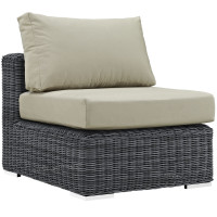 Modway EEI-1868-GRY-BEI Summon Outdoor Patio Sunbrella Armless in Canvas Antique Beige