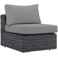 Modway EEI-1868-GRY-GRY Summon Outdoor Patio Sunbrella Armless