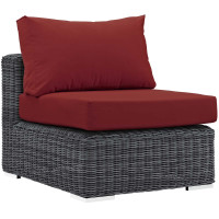 Modway EEI-1868-GRY-RED Summon Outdoor Patio Sunbrella Armless