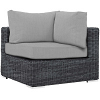 Modway EEI-1870-GRY-GRY Summon Outdoor Patio Sunbrella Corner