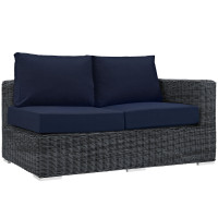 Modway EEI-1871-GRY-NAV Summon Outdoor Patio Sunbrella Right Arm Loveseat in Canvas Navy