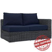 Modway EEI-1871-GRY-NAV Summon Outdoor Patio Sunbrella Right Arm Loveseat in Canvas Navy