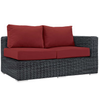 Modway EEI-1871-GRY-RED Summon Outdoor Patio Sunbrella Right Arm Loveseat