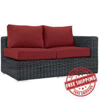 Modway EEI-1871-GRY-RED Summon Outdoor Patio Sunbrella Right Arm Loveseat