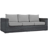 Modway EEI-1874-GRY-GRY Summon Outdoor Patio Sunbrella Sofa