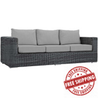 Modway EEI-1874-GRY-GRY Summon Outdoor Patio Sunbrella Sofa