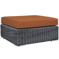 Modway EEI-1875-GRY-TUS Summon Outdoor Patio Sunbrella Square Ottoman in Canvas Tuscan