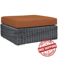 Modway EEI-1875-GRY-TUS Summon Outdoor Patio Sunbrella Square Ottoman in Canvas Tuscan