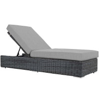 Modway EEI-1876-GRY-GRY Summon Outdoor Patio Sunbrella Chaise Lounge