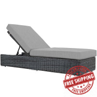 Modway EEI-1876-GRY-GRY Summon Outdoor Patio Sunbrella Chaise Lounge