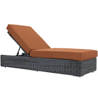 Modway EEI-1876-GRY-TUS Summon Outdoor Patio Sunbrella Chaise Lounge in Canvas Tuscan