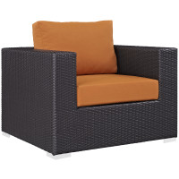 Modway EEI-1906-EXP-ORA Convene Outdoor Patio Armchair in Espresso Orange