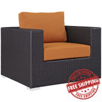 Modway EEI-1906-EXP-ORA Convene Outdoor Patio Armchair in Espresso Orange