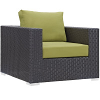 Modway EEI-1906-EXP-PER Convene Outdoor Patio Armchair in Espresso Peridot