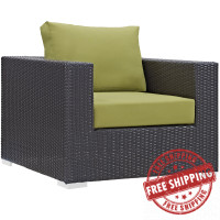 Modway EEI-1906-EXP-PER Convene Outdoor Patio Armchair in Espresso Peridot