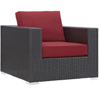 Modway EEI-1906-EXP-RED Convene Outdoor Patio Armchair in Red