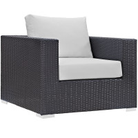 Modway EEI-1906-EXP-WHI Convene Outdoor Patio Armchair in Espresso White