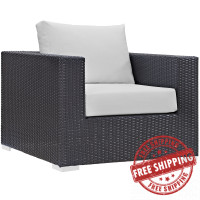 Modway EEI-1906-EXP-WHI Convene Outdoor Patio Armchair in Espresso White