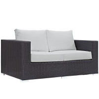 Modway EEI-1907-EXP-WHI Convene Outdoor Patio Loveseat in Espresso White
