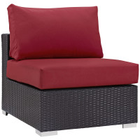 Modway EEI-1910-EXP-RED Convene Outdoor Patio Armless in Espresso Red
