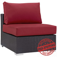 Modway EEI-1910-EXP-RED Convene Outdoor Patio Armless in Espresso Red