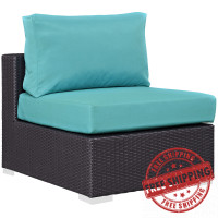 Modway EEI-1910-EXP-TRQ Convene Outdoor Patio Armless in Espresso Turquoise