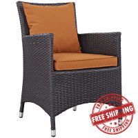 Modway EEI-1913-EXP-ORA Convene Dining Outdoor Patio Armchair in Espresso Orange