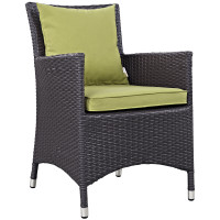 Modway EEI-1913-EXP-PER Convene Dining Outdoor Patio Armchair in Espresso Peridot