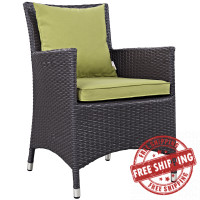 Modway EEI-1913-EXP-PER Convene Dining Outdoor Patio Armchair in Espresso Peridot