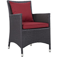 Modway EEI-1913-EXP-RED Convene Dining Outdoor Patio Armchair in Espresso Red