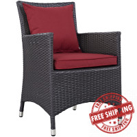 Modway EEI-1913-EXP-RED Convene Dining Outdoor Patio Armchair in Espresso Red