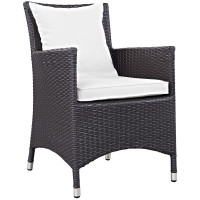 Modway EEI-1913-EXP-WHI Convene Dining Outdoor Patio Armchair in Espresso White