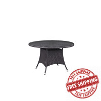 Modway EEI-1916-EXP Convene 47" Round Outdoor Patio Dining Table in Espresso