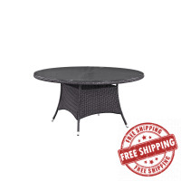 Modway EEI-1918-EXP Convene 59" Round Outdoor Patio Dining Table in Espresso