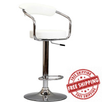 Modway EEI-192-WHI Diner Bar Stool in White
